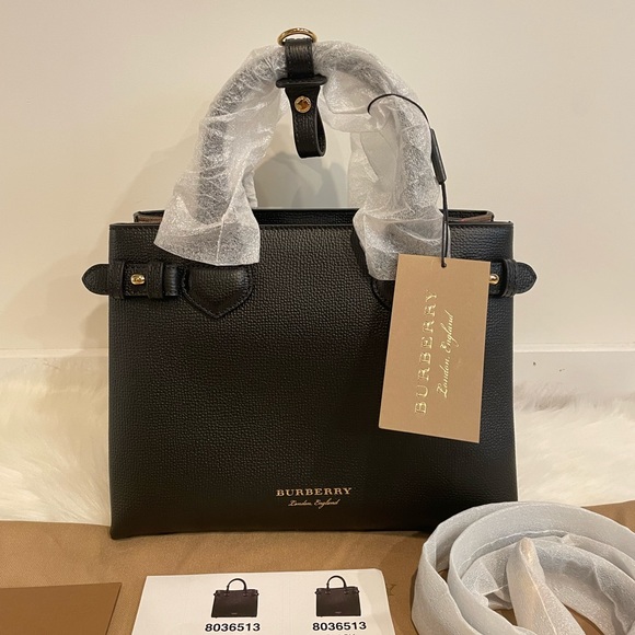 Burberry Bags Burberry Small Banner Black Leather Cross Body Bag